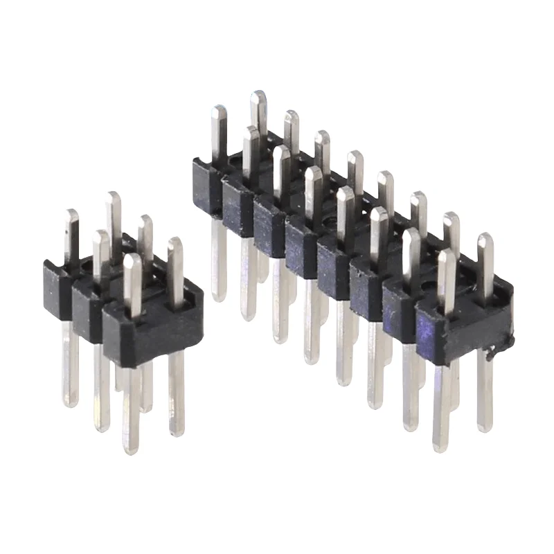 2.54MM Double Row Male PCB Board Pin Connector Strip 2*2 to 40 Pin Gold Plated 1U Split Pin 2 for Electronic Components