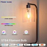 MoesHouse Tuya WiFi Smart ST64 Edison LED Light Bulbs 16 Million RGB Color Changing 2700K-6500K Dimmable with Alexa/Google Home