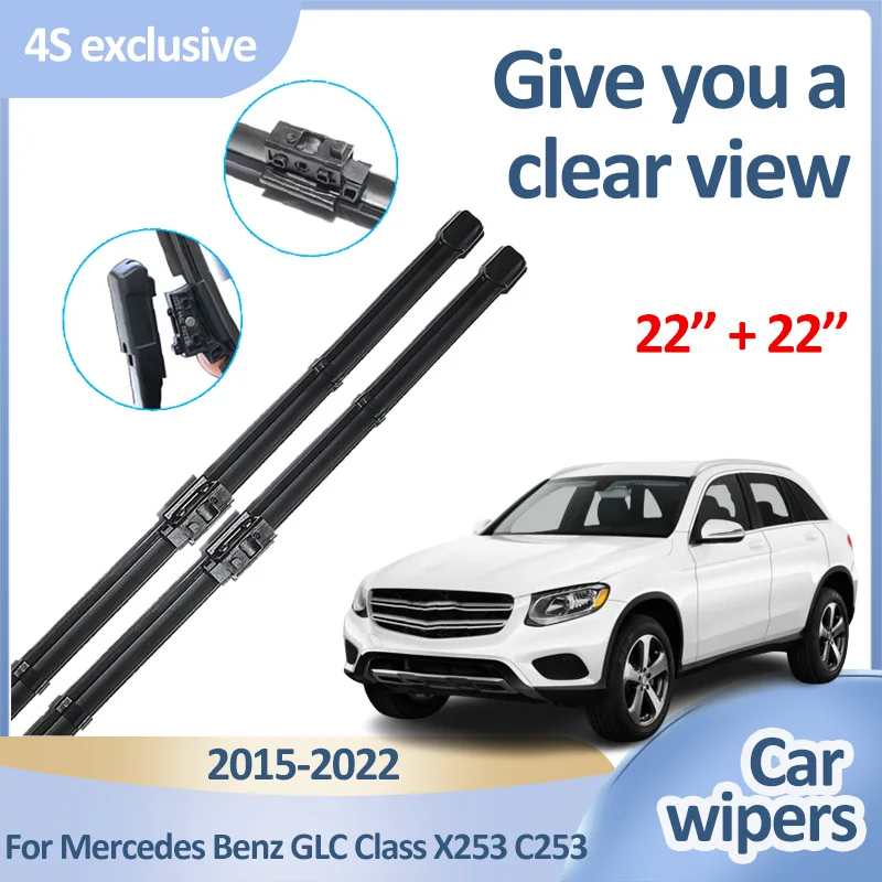 

For Mercedes Benz Glc x253 Accesorios 2015 2016 2017-2022 Rubber Wipers Blades Windscreen Windshield Brushes Cleaning windshiel