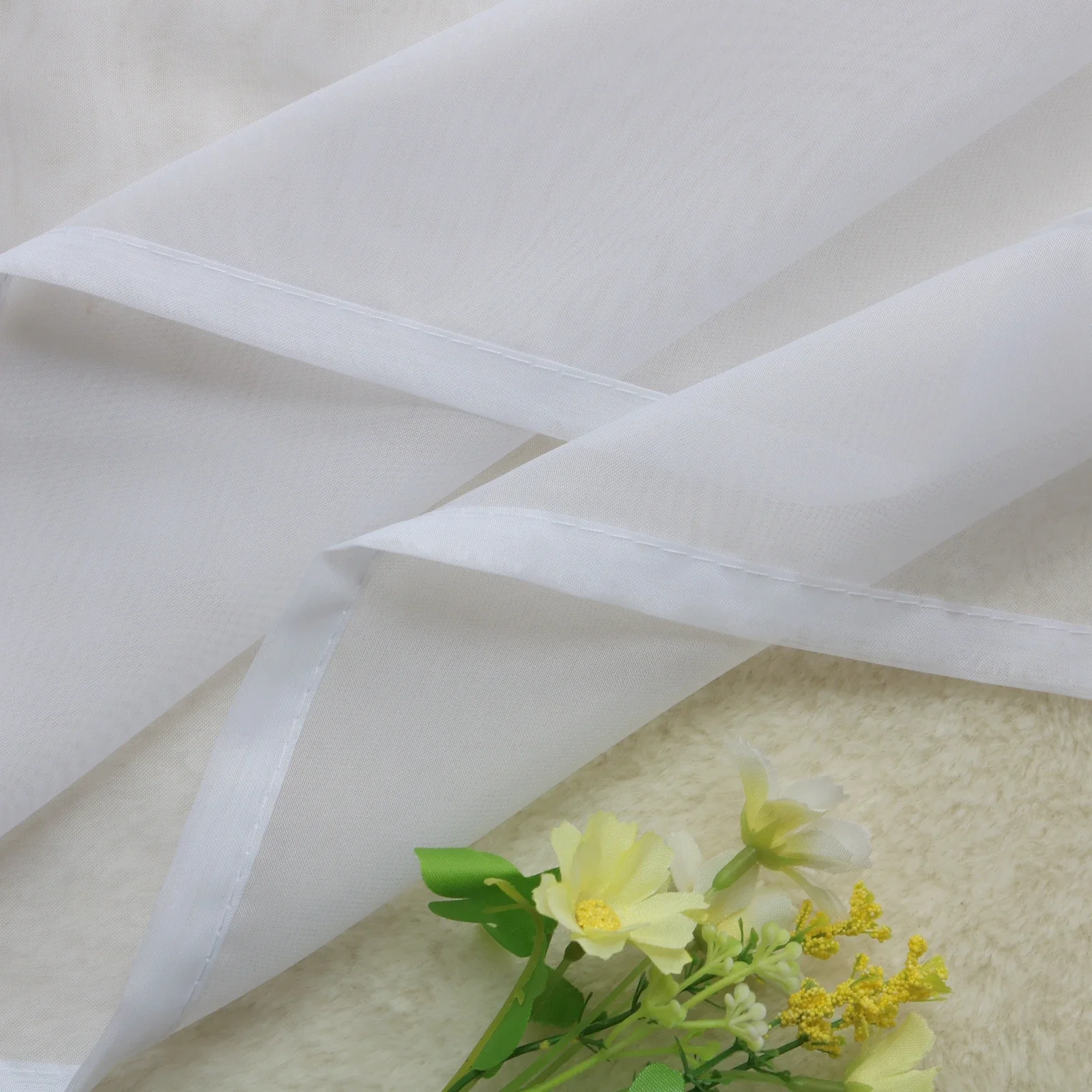 Double Arc Lace Valance Style Net Wave Curtain Sheer White Window Screening for Livingroom Balcony Kitchen 1PCS