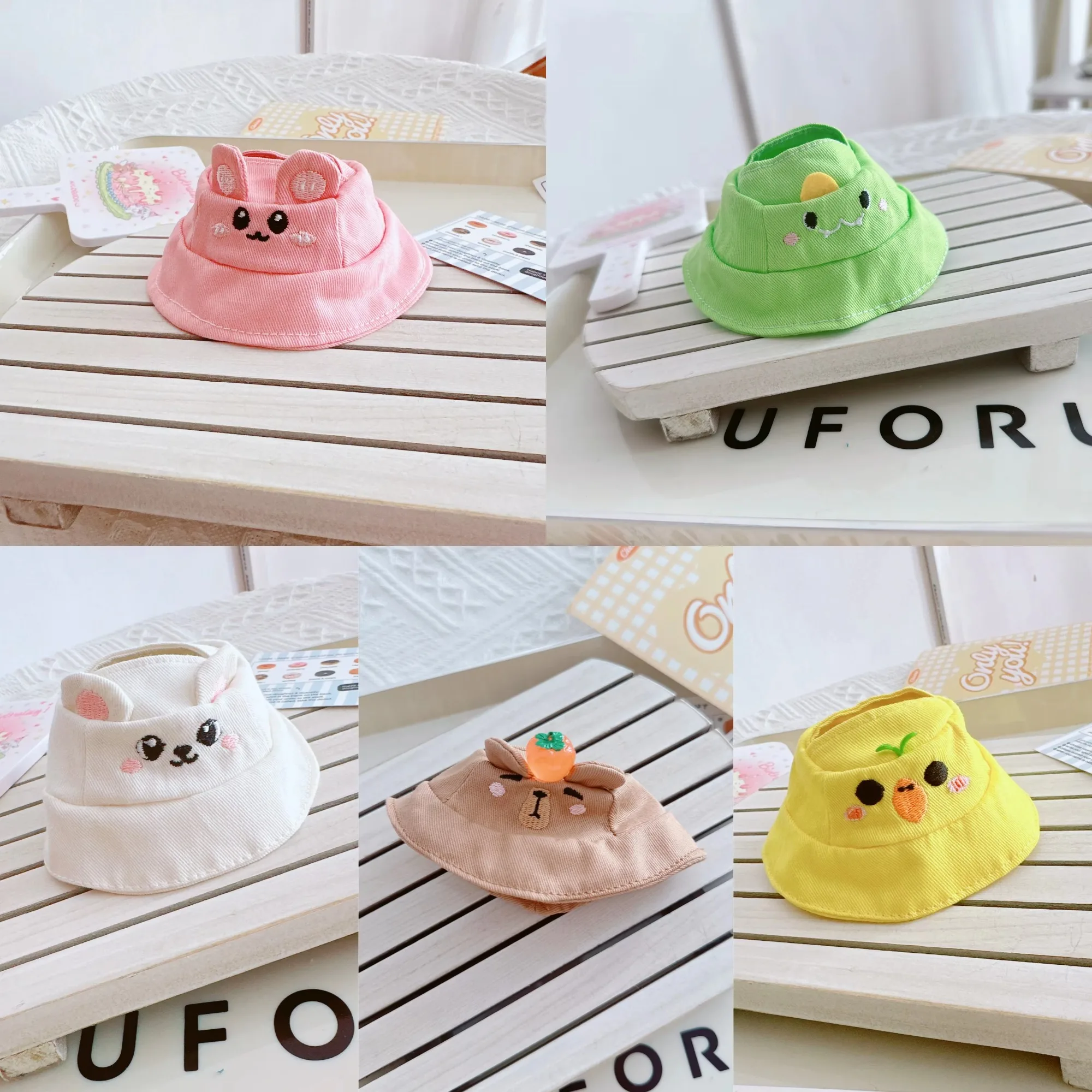 Abiti per bambole in peluche Labubu 1-3 Gen 17 cm |   Simpatico set di maglietta rosa + pantaloni con cappello |   Vestiti di peluche per accessori Labubu