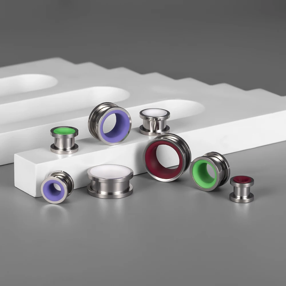Stainless Steel Ear Tunnels, 2PCS Set
