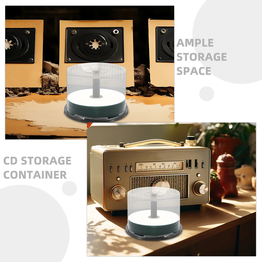 Cd Storage Box Column Storage Bucket Clear Plastic Cd Container Disc Holder With Lid cd storage rack cd storage units