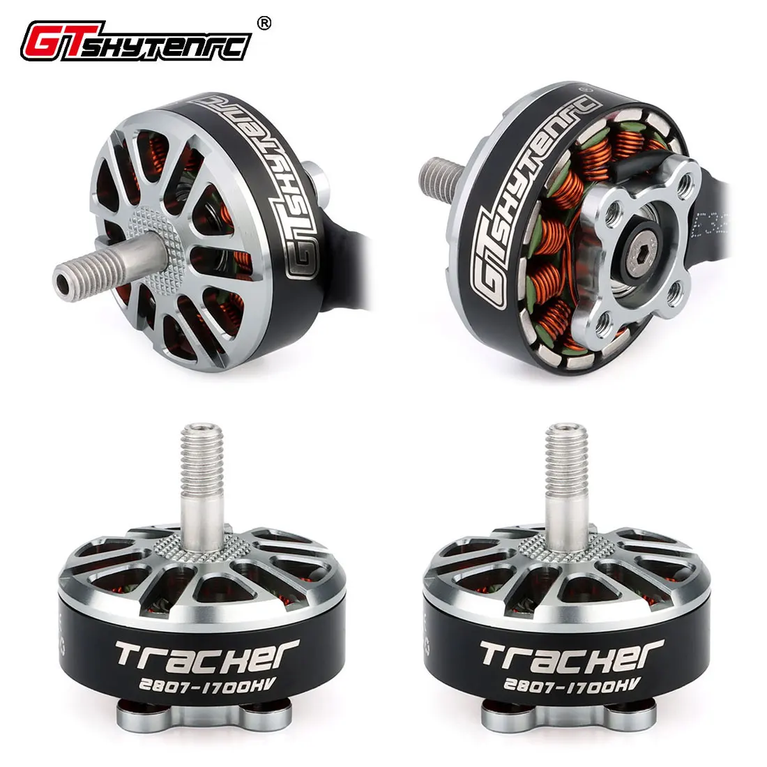 GTSKYTENRC Tracker 2807 1300KV 1700KV 4S-6S Brushless Motor 4-Pack for Mark4 APEX FPV Freestyle 7-inch 8-inch Long Range