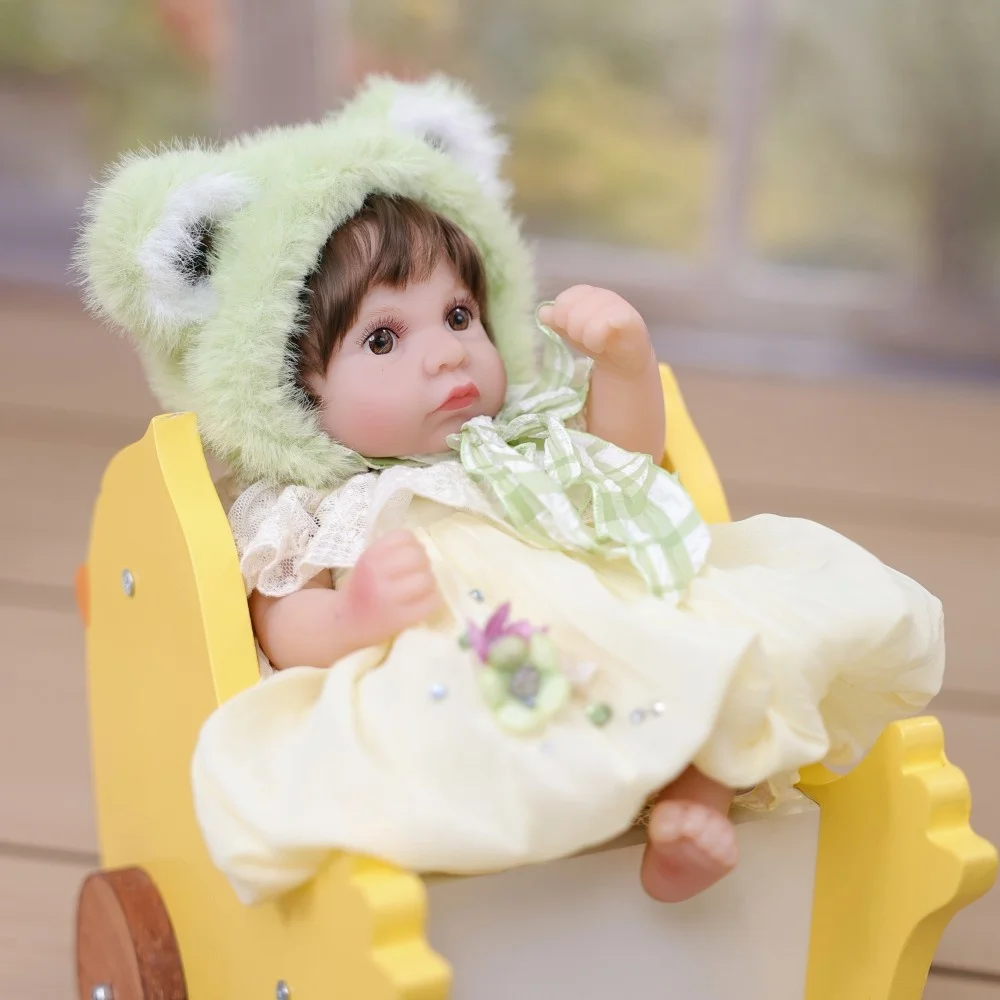 Cloveray 30cm Oryginalna Lalka z Winylu Realistyczna Lalka z Winylu Miękka Zielona Żaba Lalka z Winylu Ręcznie Robiona Wysokiej Jakości Zabawka Prezent dla Dziecka na Boże Narodzenie