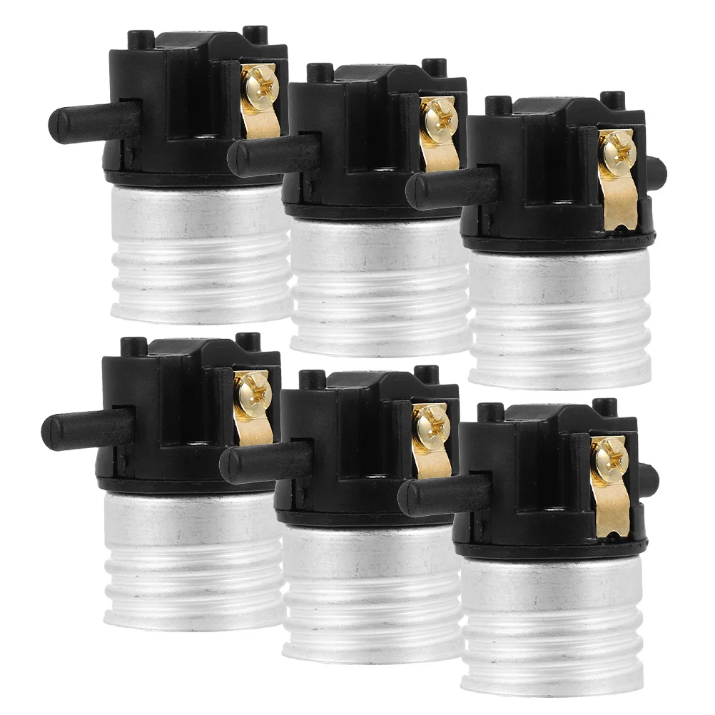 6 قطعة مقبس الإضاءة المعدني E26 نوع مفتاح الدفع-حامل المصباح الآمن لإصلاح تركيبات الإضاءة التجارية السكنية