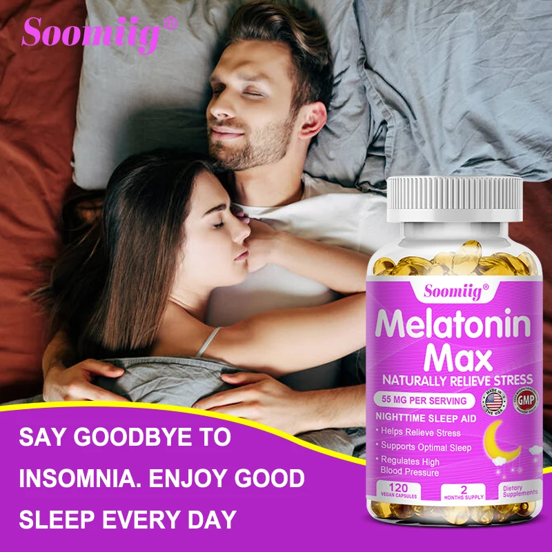Melatonin 55mg Capsules, Natural Sleep Aid with MSM Zinc Vitamins, Fall Asleep Faster, Stay Asleep Longer, Support Immune System view 4