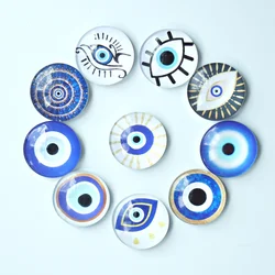 10 Pcs,Devil's Eye Fridge Magnets, Glass Fridge Stickers, Blue Devil Eye Home Decor, Creative Gift，Magnetic Refrigerator Sticker