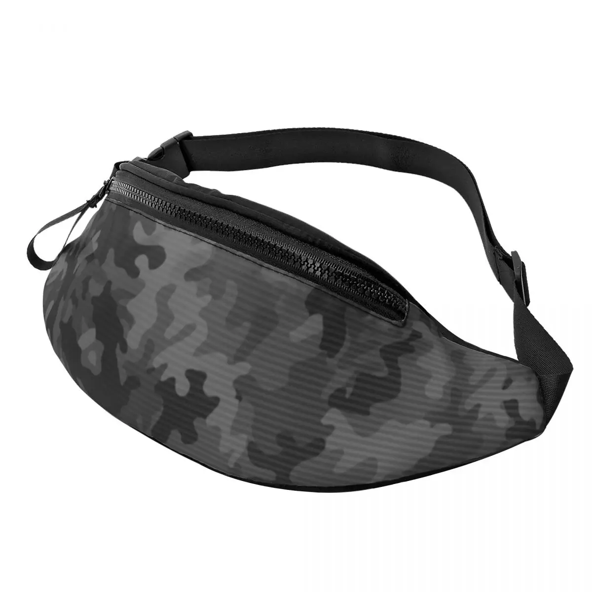 

Custom Carbon Camo Fanny Pack for Women Men Cool Camouflage Crossbody Waist Bag Cycling Camping Phone Money Pouch