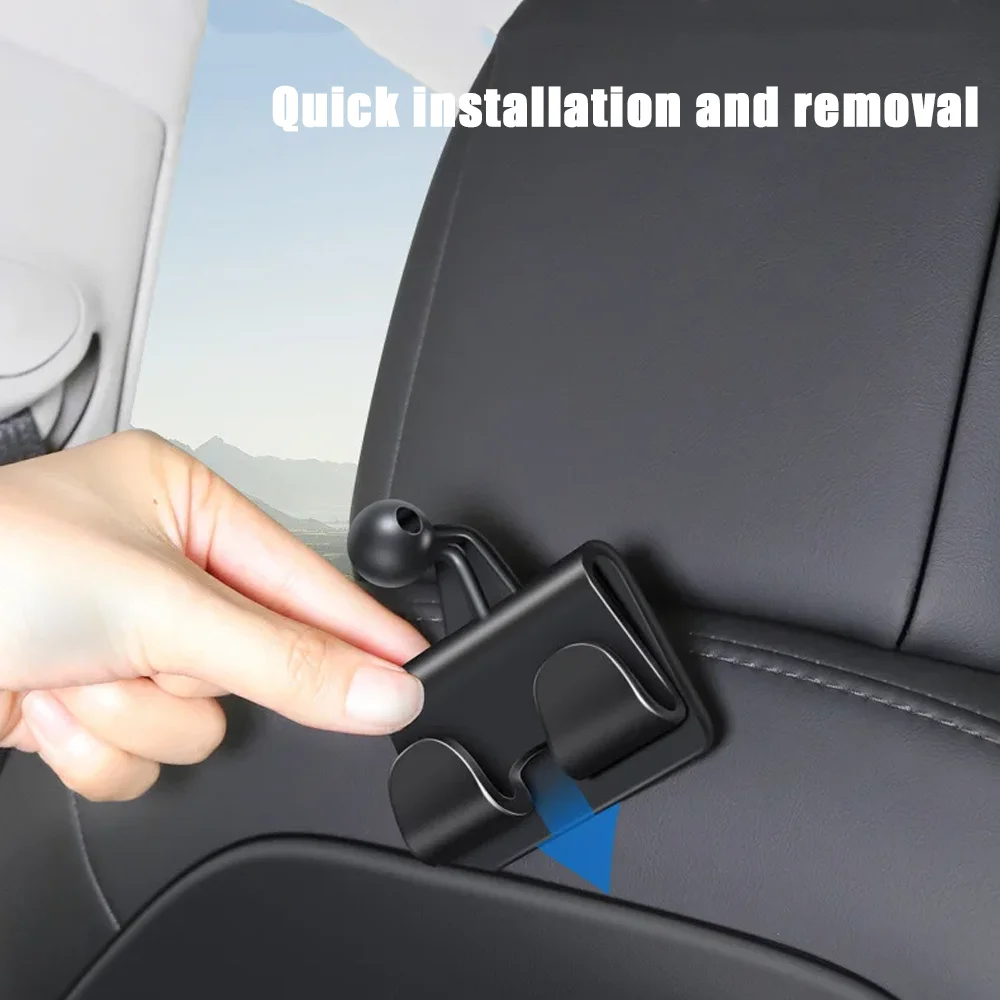 For Tesla Model 3/Y Back Seat Phone Holder with 2 hooks 360° Rotate Stand Auto Headrest Bracket Support For Tablet PC iPad Mini