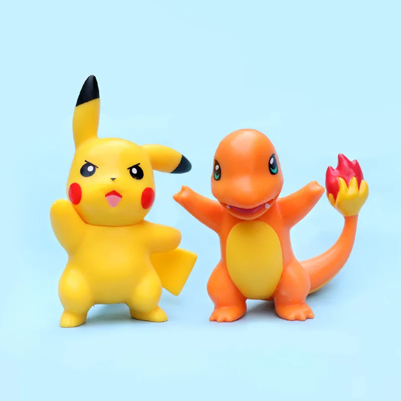 6 teile/satz Pokemon Anime Figuren Modell Spielzeug Charmander Psyduck Squirtle Kawaii Sammeln Puppe Dekoration Geschenk