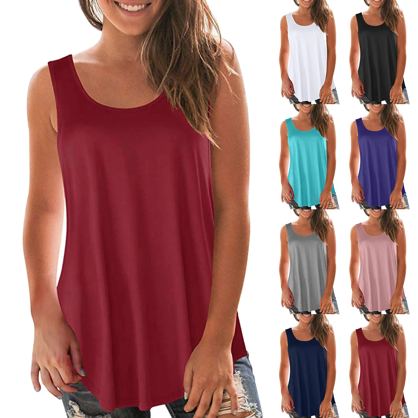 Basic Crop Tops Women's Solid Color Cotton T Shirt Blouse Spring Summer Sport Undershirt Tank Tops Oversized Tops Tunic футболка