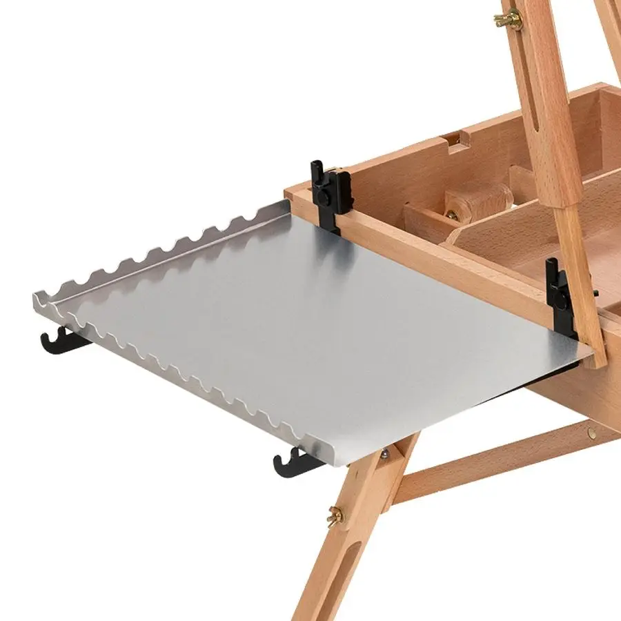 

French Easel Side Tray, Aluminum Alloy Tray Shelf for Painting Easel, 13.8L X 9D Removable Reusable Portable Artists Large Stora