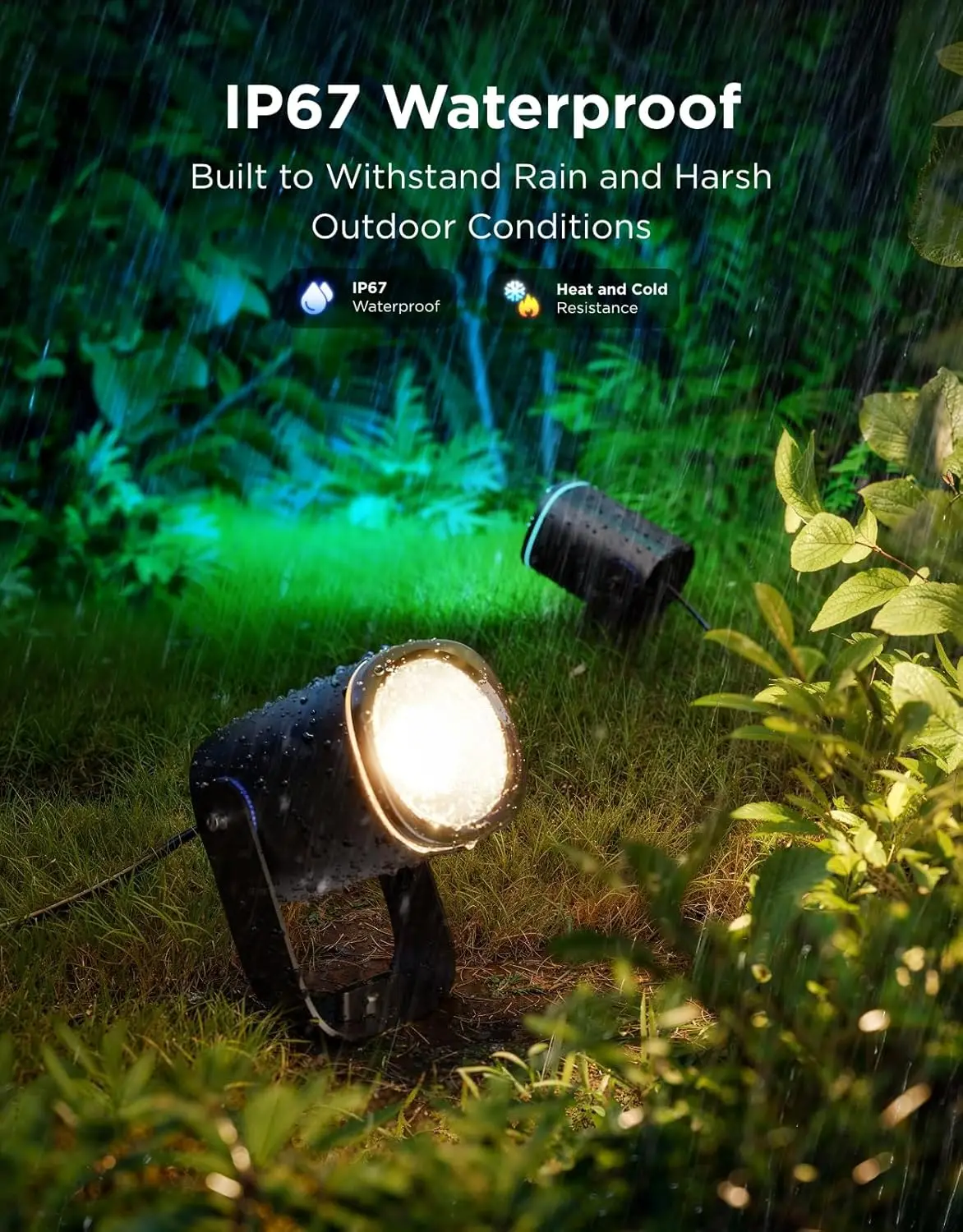 Outdoor Smart Spotlights 4-Pack, IP67 Waterproof RGB Color Changing Landscape Lights with Alexa & Google Assistant