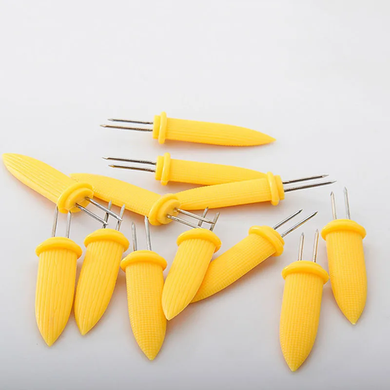 Stainless Steel Corn Holders Design Corn Cob Holders BBQ Forks Skewers Corn on The Cob Cooking Parties Camping Interlocking tool