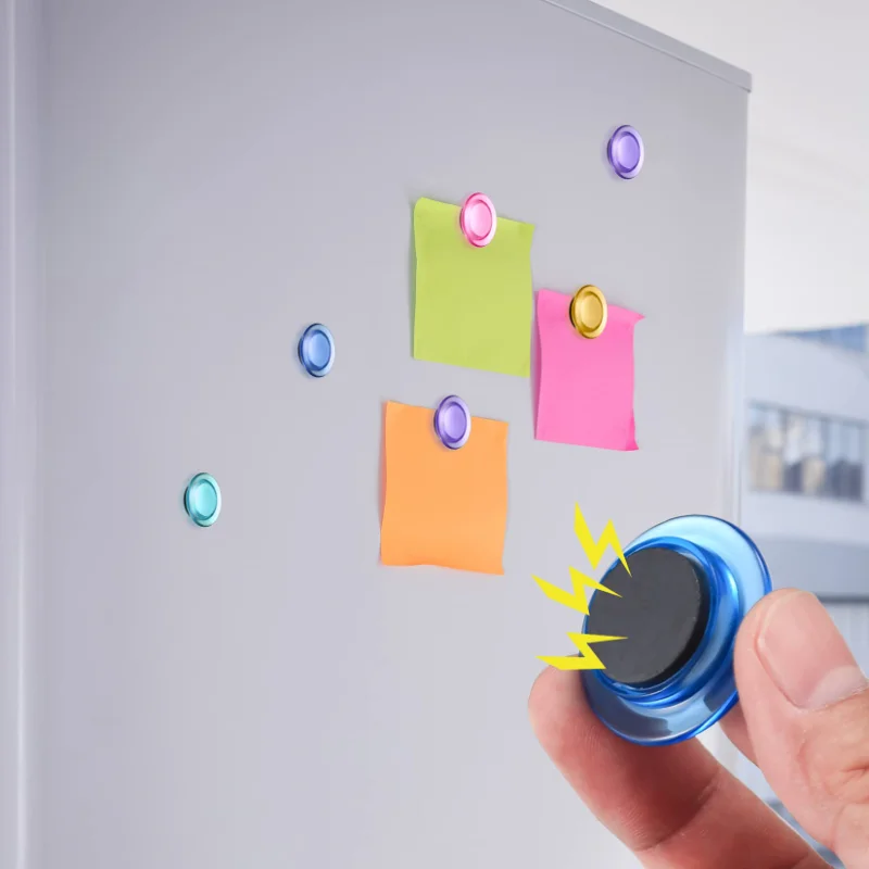 Whiteboard Magnets Round Notice Board Planning Refrigerator Magnets Plastic Covered Magnetic Buttons Magnets for School Office