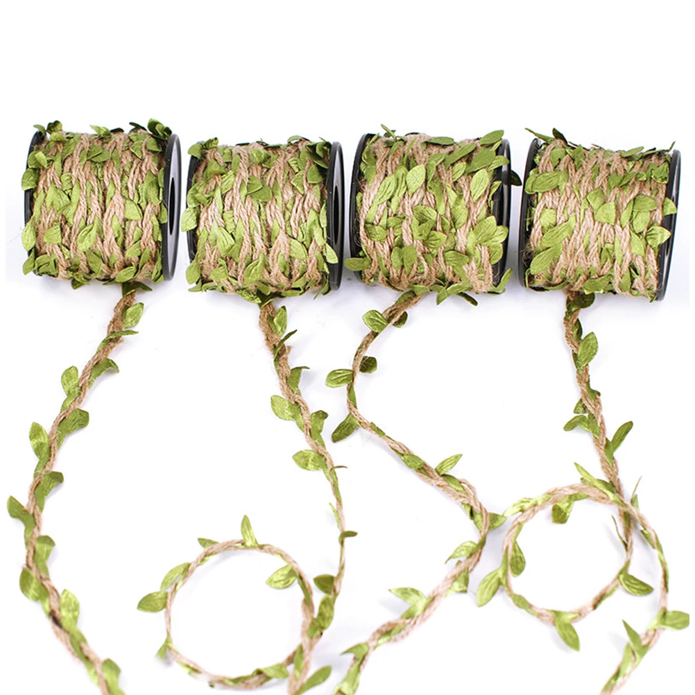 

Simulation Green Leaves Weaving Rope Decorative Packaging Rattan Wedding Party Home Christmas DIY Craft Stage Decor