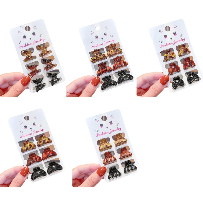 

6Pcs/Set Leopard Hair Claw Small Hair Clip Hairpieces for Stylish Looks