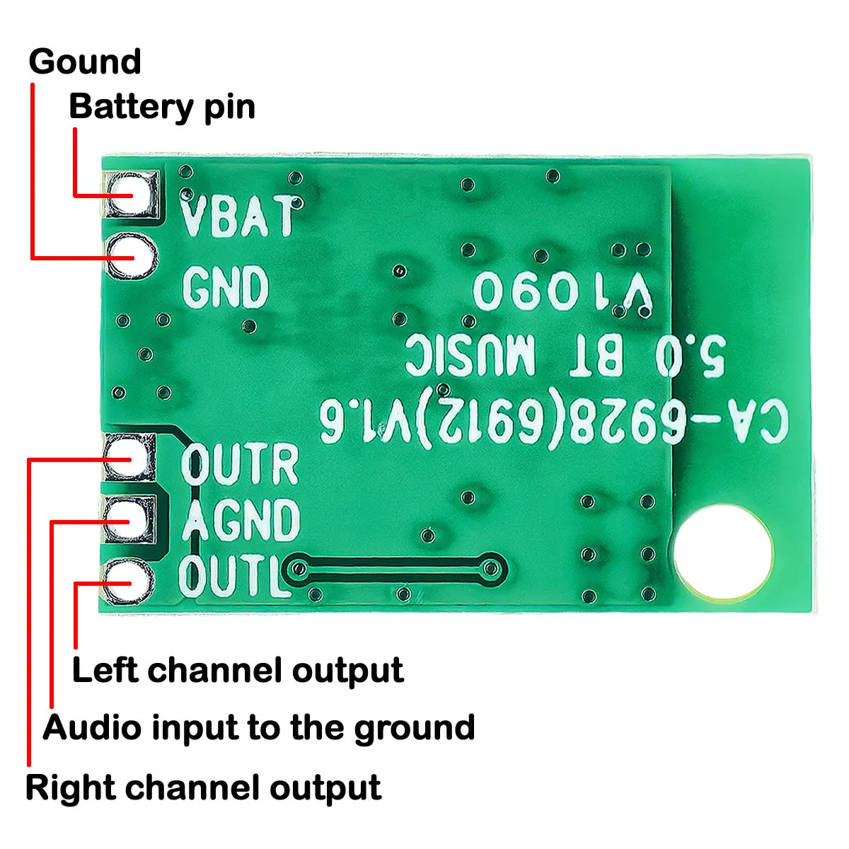 CA-6928 Digital Power Channel Amplifier Board 3.3V-6V 5.0BT Bluetooth Speaker Audio Amplifier Module Audio Bluetooth Receiver