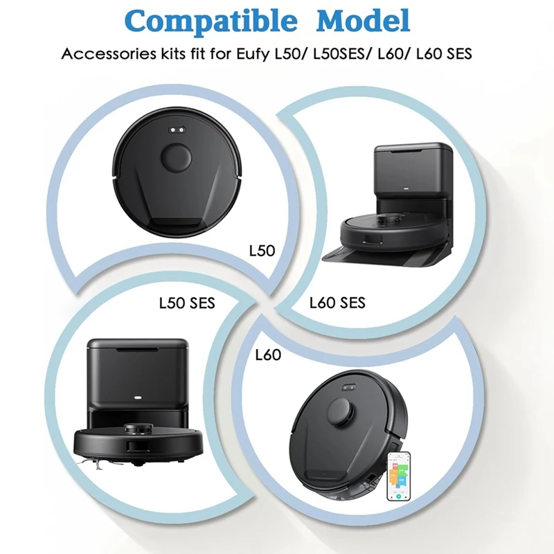 Juego de accesorios de repuesto para Robot aspirador Eufy L60/ L60 SES/ L50 SES, cepillos laterales principales, filtros Hepa, piezas de repuesto