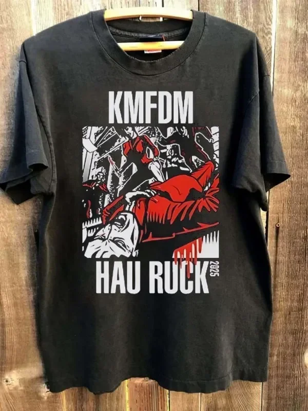 New Hot Official KMFDM Hau Ruck Tour 2025 short sleeve shirt KV36160
