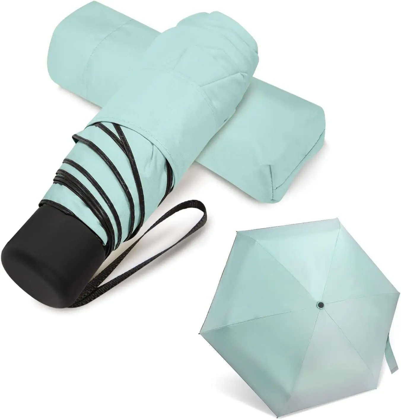 

Travel Umbrella Compact for UV Protection Light Purse Size Umbrellas for Sun Rain Portable for Backpack