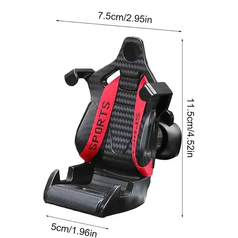 A Car Racing Seat-Shaped Phone Holder Designed for Car Air Vents, Featuring a Metal Clip And Compatible with All Smartphones view 6