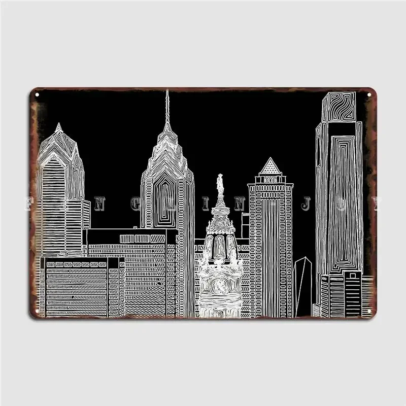Philly Metal Sign Wall Mural Mural Designing Plates Tin Sign Poster
