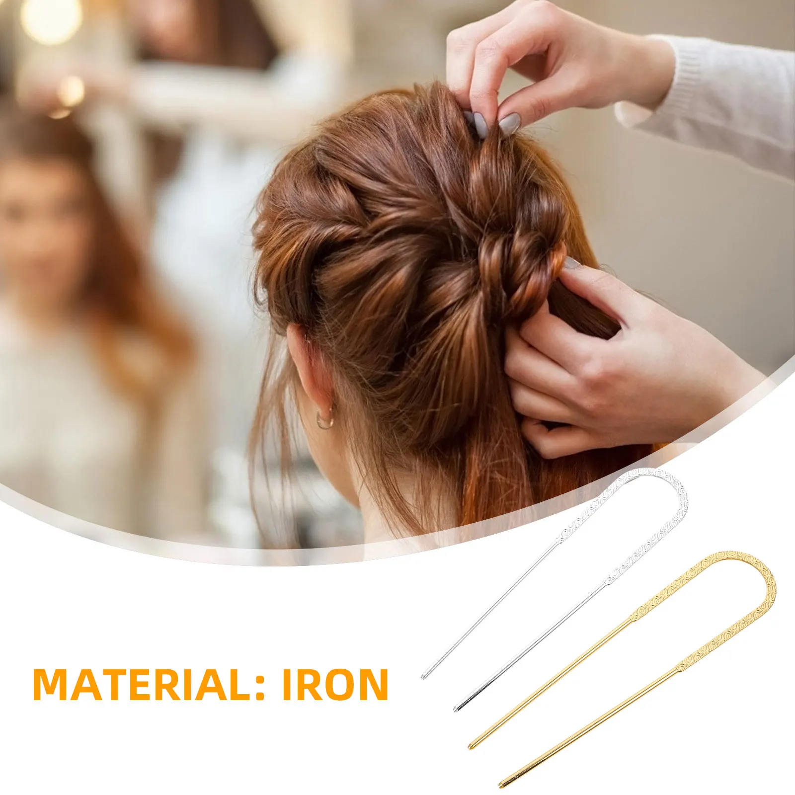 

10 Pcs Straight Hairpins Vintage U Shaped Clips Bridal Hair Forks Accessories Iron Durable Elegant Simple Sweet