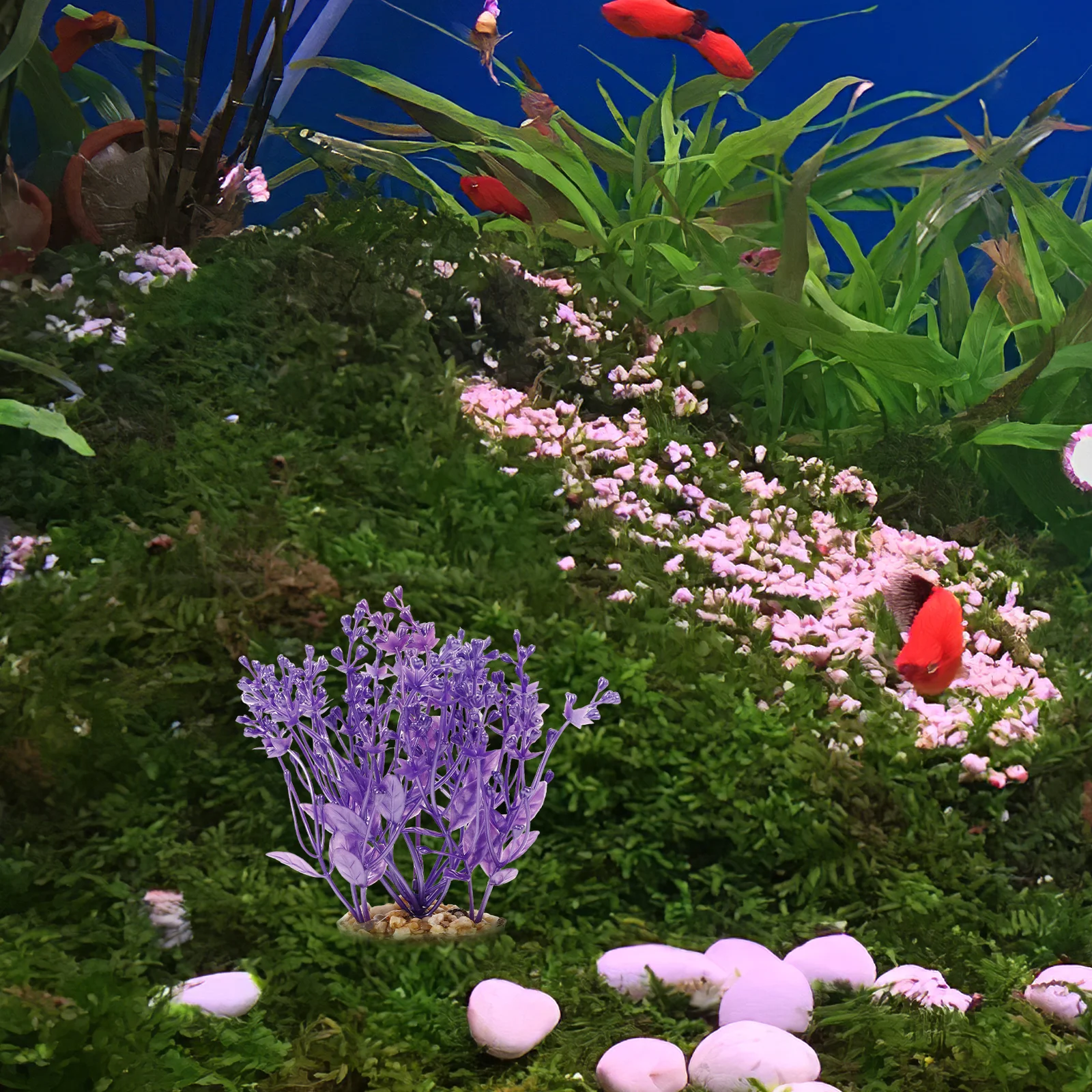 

Vivid Fake Plants for Fish Tank Artificial Aquarium Decorations Reusable Aquatic Ornaments Safe Nontoxic Fish Tank Plants