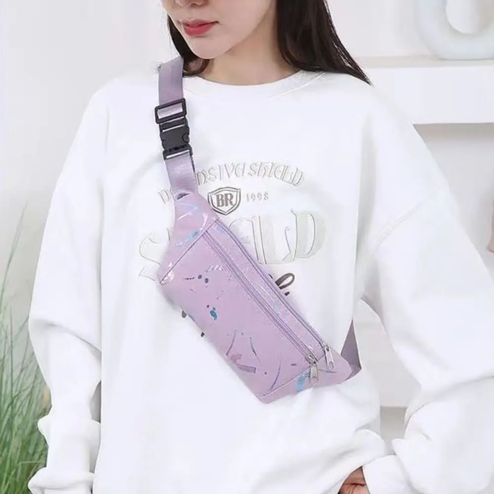 

Zipper Nylon Chest Bag Elegant Korean Style Handbag Canvas Crossbody Bag Patchwork Fanny Packs Sports Waist Bag Travel