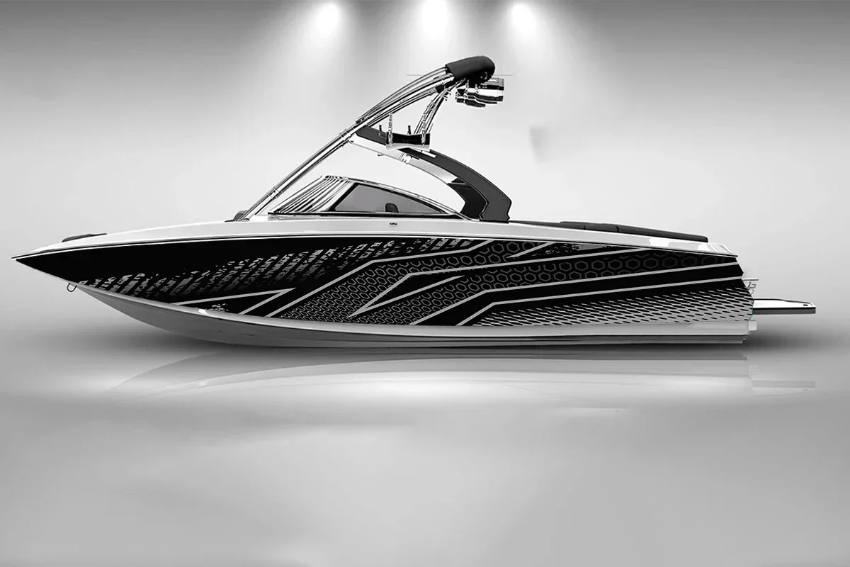 Colorful Sharp Lines Graffiti Irregular Unique Boat Sticker Vinyl Ship Pontoon Deck Boat Fishing Decorative Pontoon Boats Decal