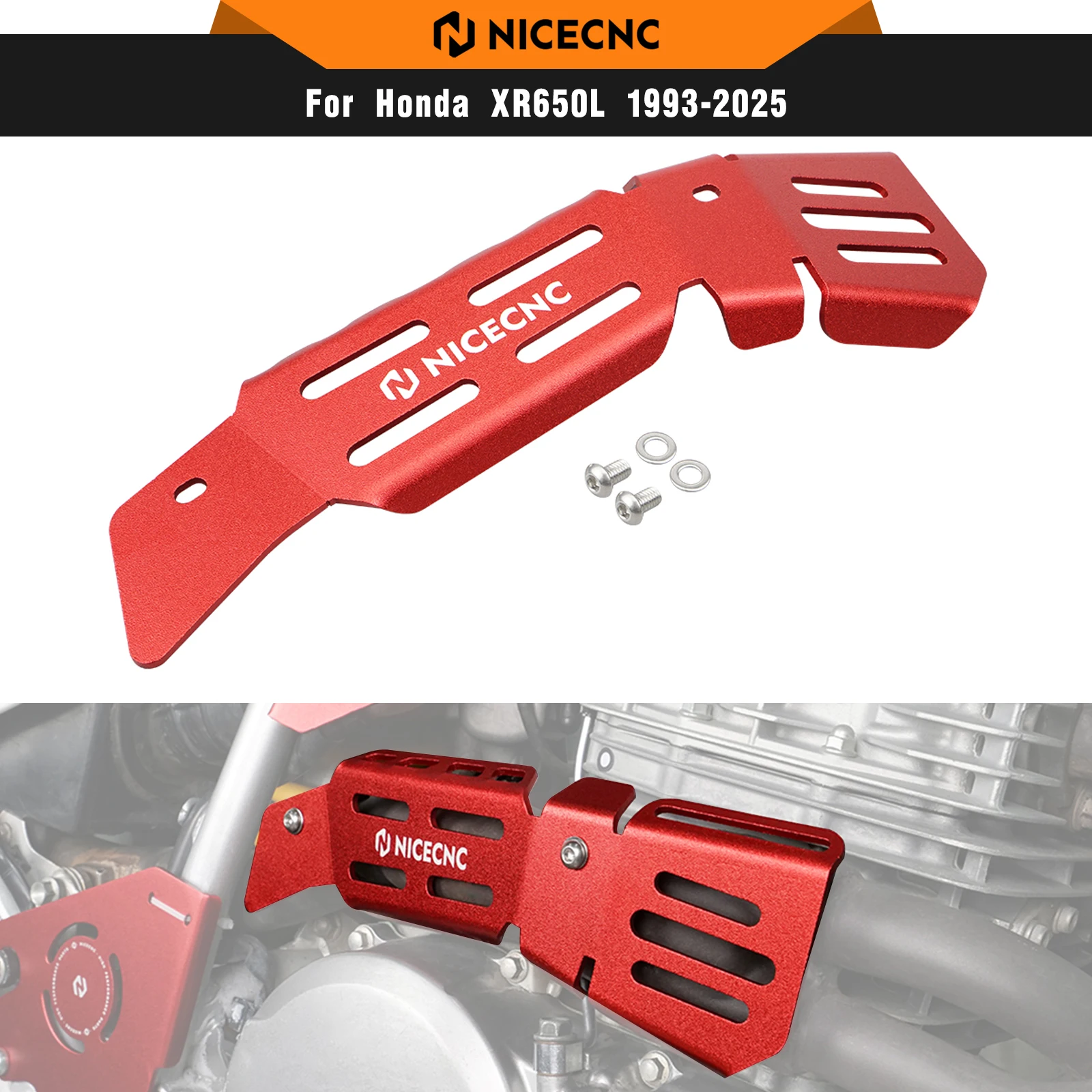 

NICECNC For Honda XR650L XR 650L 1993-2025 Moto Exhaust Pipe Heat Shield Cover Guard Billet Aluminum