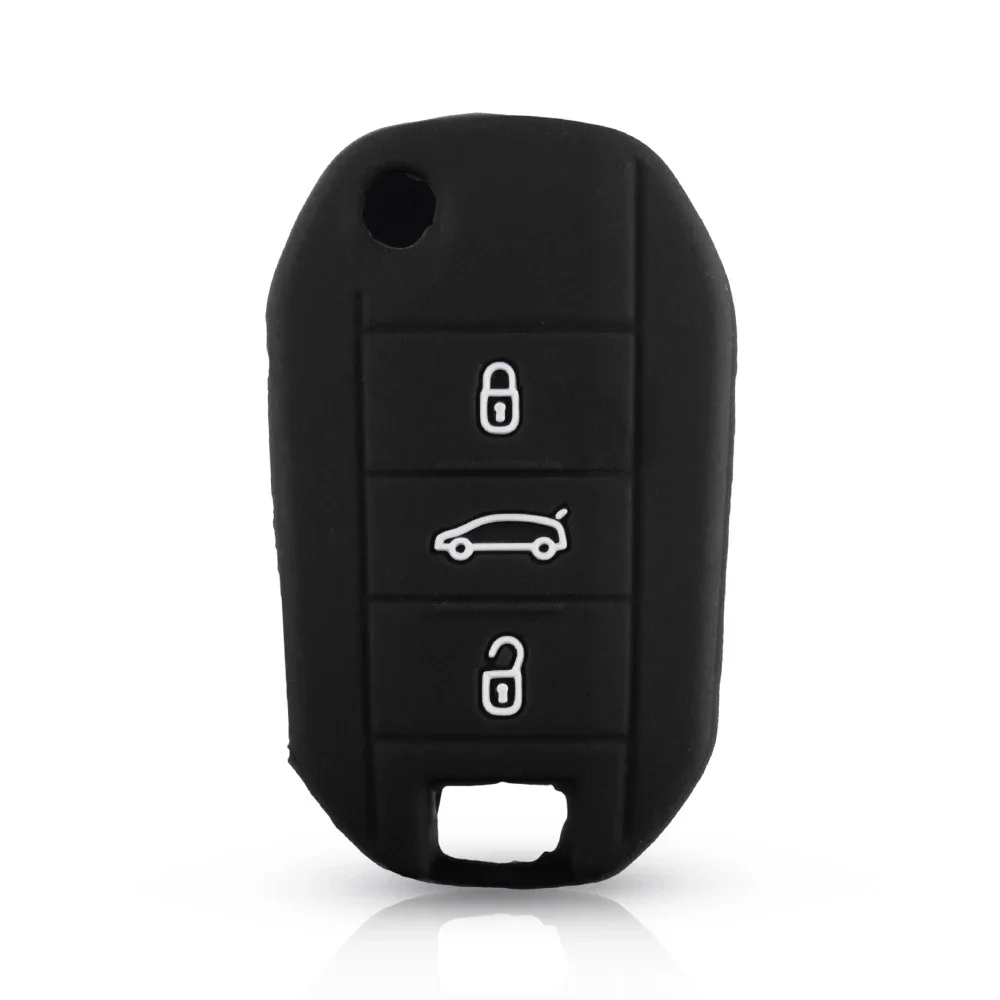 For Peugeot 508 301 2008 3008 408 For Citroen C4 CACTUS C5 C3 C4L Remote Car Key Shell Case Silicone Cover Bag 3 Buttons
