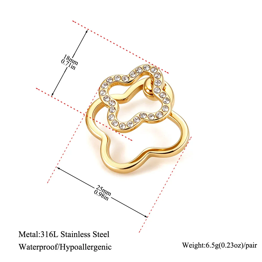 JeeMango Zarte Kreis-Ohrstecker mit vollem Zirkon für Damen, 18 Karat Gold, PVD-beschichteter Edelstahl, Ohrringe, Modeschmuck, E26104 – Detail 14