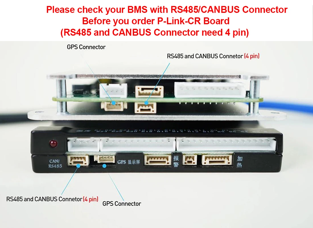 JK BMS P-Link-CR-V2.0 JKBMS لوحة واجهة الاتصالات لـ BMS مع 4pin من RS485 وموصل CANBUS JIKONG Active BMS