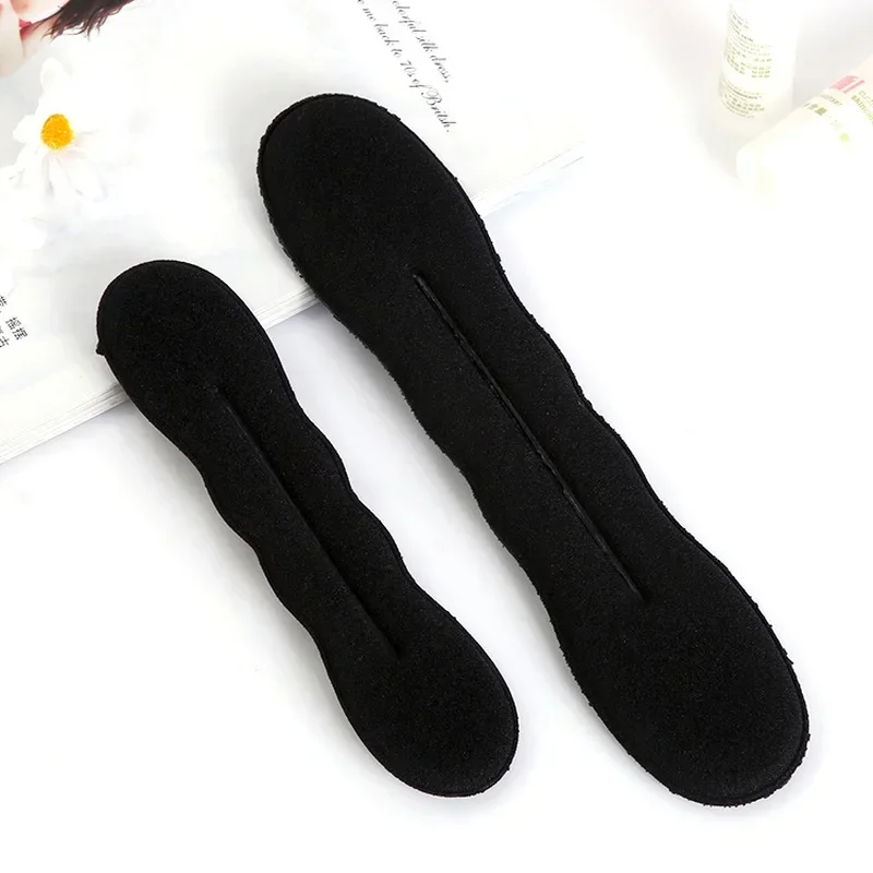 1/2szt Black Braider Magic Foam Donut Twist Hair Styling Donut Bun Curler Maker Hair Clip Ring DIY Tool Accessories 17.5/22.5cm