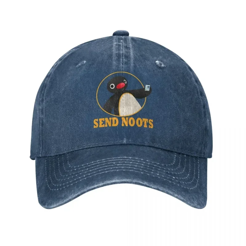 

Send noots pingu pinga penguin men women baseball cap distressed cotton hats vintage cap outdoor activities gift snapback hat