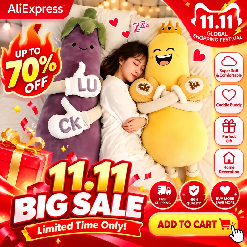 90-120cm Eggplant Carrot Mango Sleep Companion Long Pillow Doll Soothing Patting Plush Toy Soft Comfy Leg Support Pillow Gift