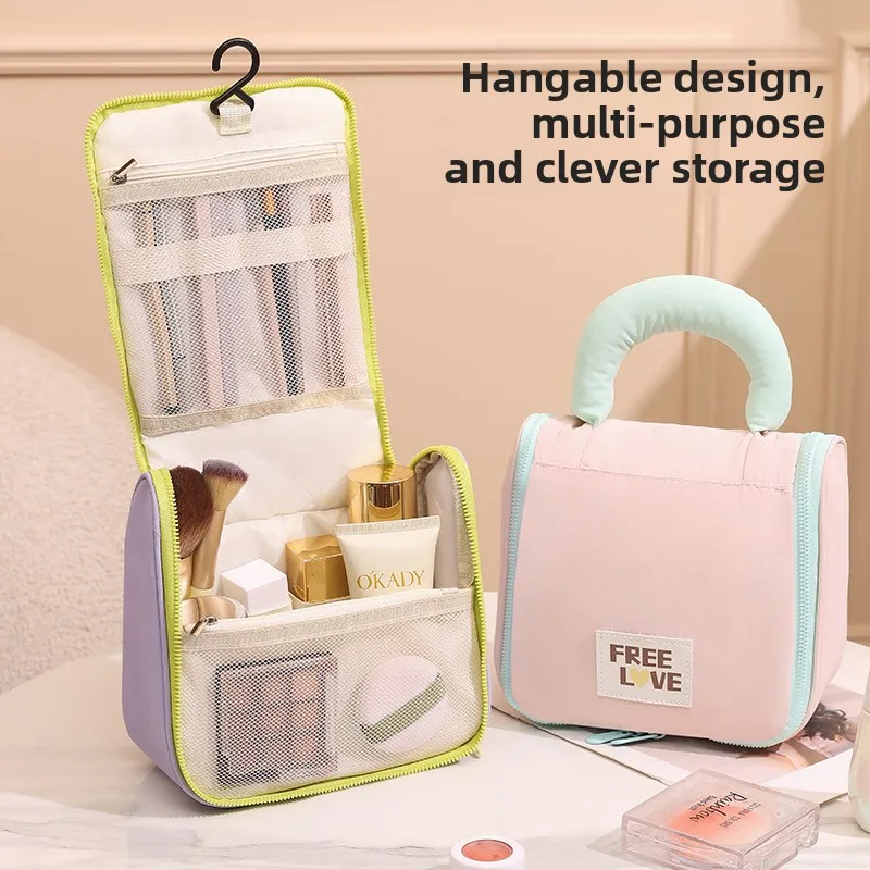 New Marshmallow Hook Toilet Bag, Business Trip, Cosmetics Clutch Bag, Large Capacity, Portable Storage, Makeup Brush.