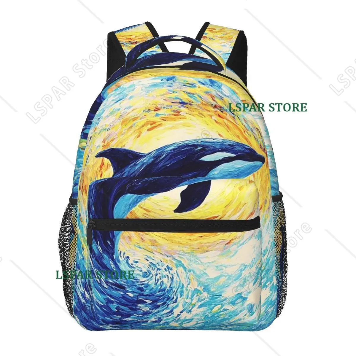 

Killer Whale Starry Night Design Student Backpack School Bag Hiking Travel Daypack for Boys Girls Bookbag Shoulder Bags