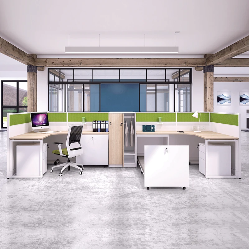Office Desk,Modern Staff Office Workstation Computer Desk Cubicle F Shape Screen Office Workstation