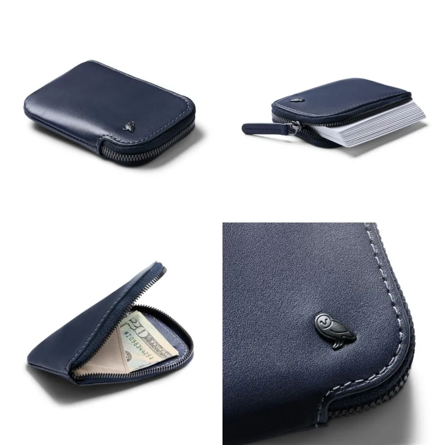 

Bellroy Card Pocket Small Leather Zipper Card Holder Wallet, Holds 4-15 Cards, Coin Pouch, Folded te Storage
