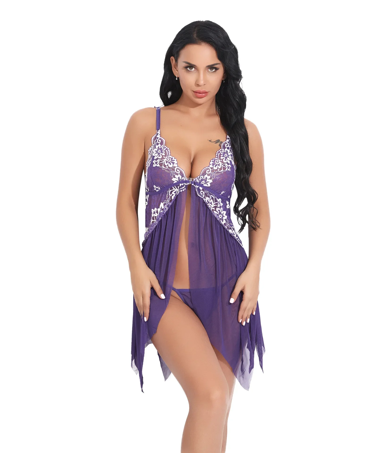 Sexy Lingerie Hot Women Lenceria Baby Doll Sexi Dress Erotic Lingerie Sleepwear Lace Transparent Costumes Underwear Sex Clothes