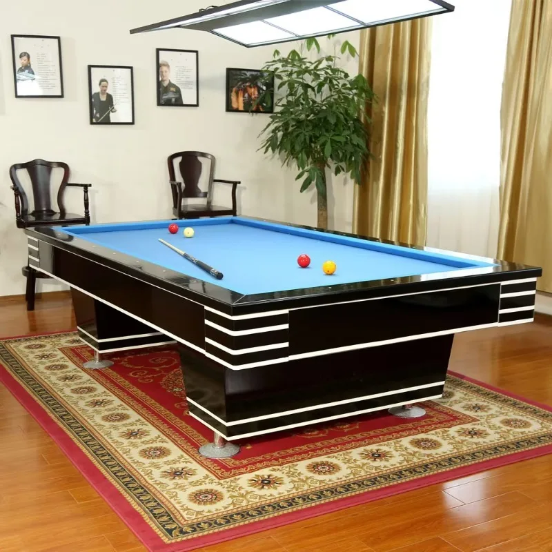 Luxurious Solid Wood and Slate Pool Table with Plastic Pockets Durable Home & Club Use Billiard Table