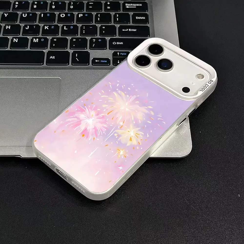 حافظة هاتف بأنماط سلسلة أرجوانية لهاتف iPhone17 16 15 14 13 12 11 Pro/ Max/Plus غطاء خلفي مقاوم للصدمات مضاد للبصمة