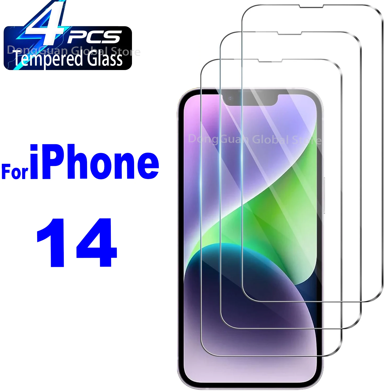 

1Pcs/4Pcs HD Tempered Glass For iPhone 14 Screen Protector Glass Film