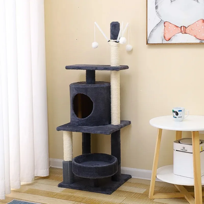 

Custom Luxury Large Cat Tree with Hammock Wide Cat House Medium Cat Scratching Post Climbing Tower Scratcher