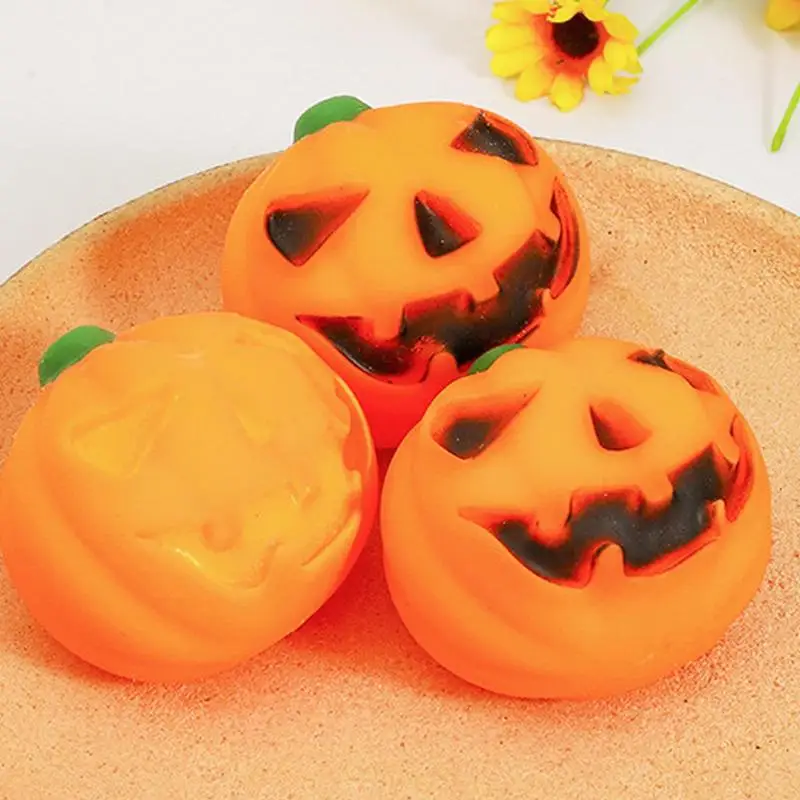 Bolas antiestrés de calabazas de Halloween para adultos, juguete antiestrés divertido, juguete Fidget de calabaza pequeña, Bola de ventilación sensorial para niños