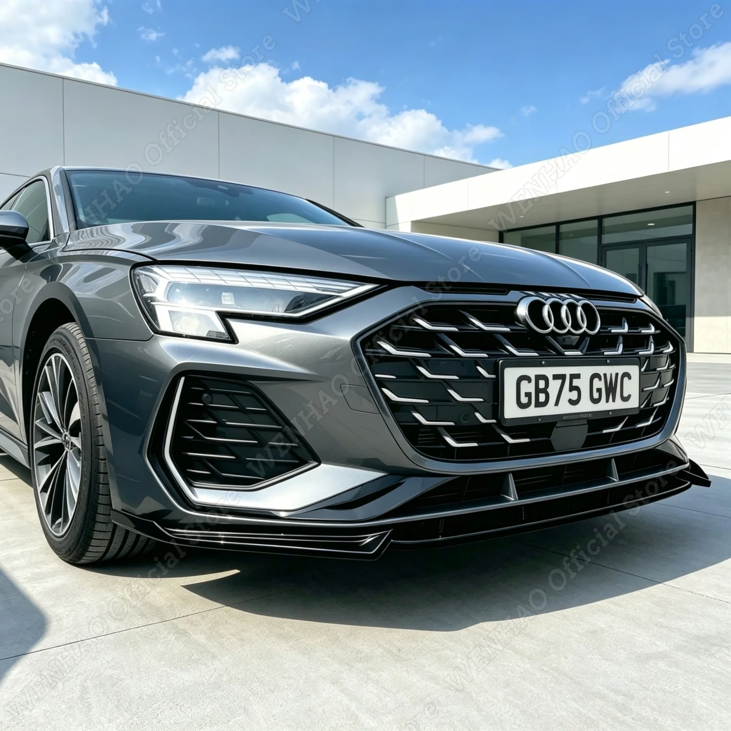 

3Pcs Car Front Bumper Lip Spiltter For Audi A3 8Y S-Line S3 Sportback Sedan 2025+ Tuning Gloss Black Bumper Guard Trims BodyKits